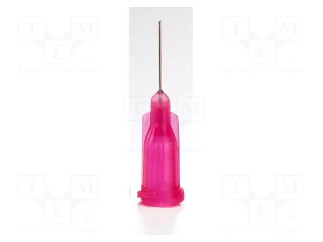 Needle: steel; 0.25"; Size: 25; straight; Mounting: Luer Lock METCAL 925025-TE
