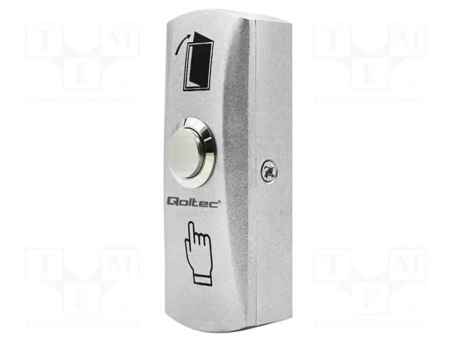 Exit button; wall mount; IP20; DC load @R: 3A/36VDC; aluminium QOLTEC QOLTEC-52451