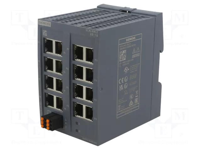 Switch Ethernet; unmanaged; Number of ports: 16; 24VDC; RJ45; IP20 SIEMENS 6GK5116-0BA00-2AB2