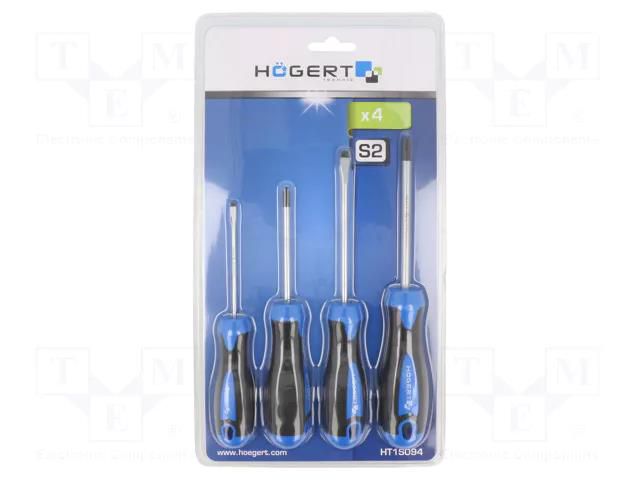 Kit: screwdrivers; Phillips,slot; Features: magnetic; 4pcs. HÖGERT TECHNIK HT1S094