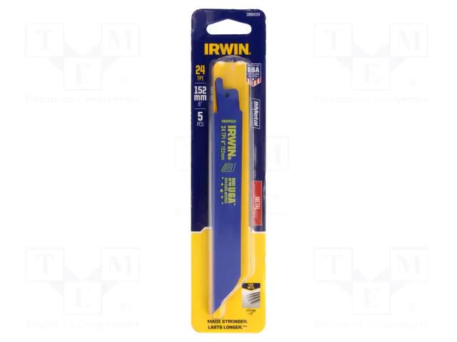 Hacksaw blade-set; metal; 150mm; 24teeth/inch; 5pcs. IRWIN IRW-10504154