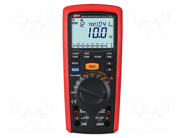 Meter: insulation resistance; LCD; (6000); R range: 1Ω÷10MΩ UNI-T UT505B