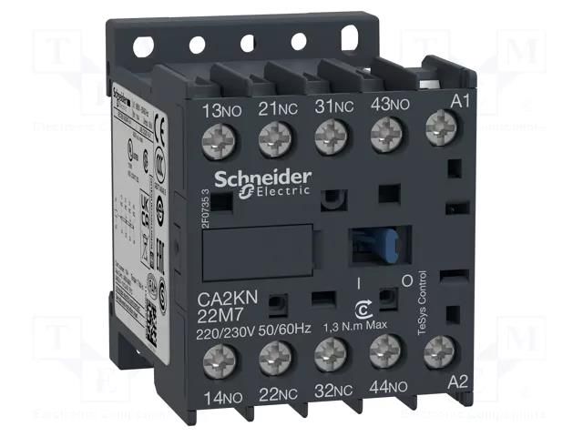 Contactor: 4-pole; NC x2 + NO x2; 110VAC; 10A; TeSys D; W: 45mm SCHNEIDER ELECTRIC CA2KN22F7