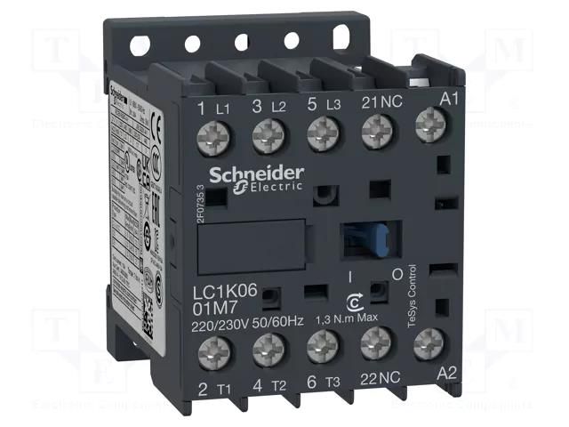 Contactor: 3-pole; NO x3; Auxiliary contacts: NC; 48VAC; 6A; W: 45mm SCHNEIDER ELECTRIC LC1K0601E7