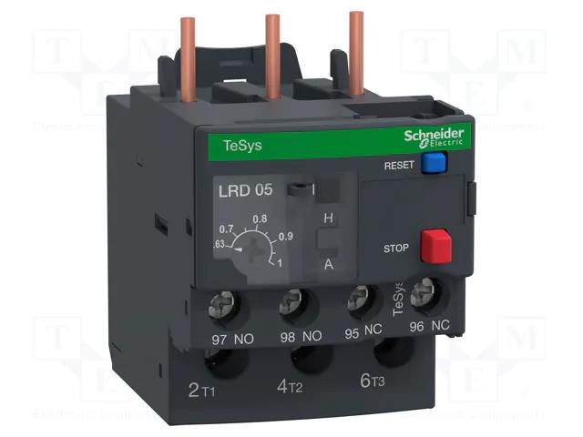 Thermal relay; Series: TeSys D; Leads: screw terminals; 0.63÷1A SCHNEIDER ELECTRIC LR3D05