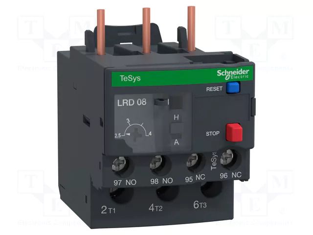 Thermal relay; Leads: screw terminals; 2.5÷4A; TeSys D SCHNEIDER ELECTRIC LR3D08