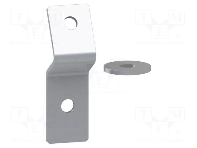 Angle bracket; steel; H: 20mm; L: 130mm; D: 90mm; for fixing rails SCHNEIDER ELECTRIC NSYEDCO