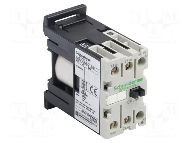 Contactor: 2-pole; NO x2; 24VDC; 10A; TeSys D; screw terminals SCHNEIDER ELECTRIC CA3SK20BD