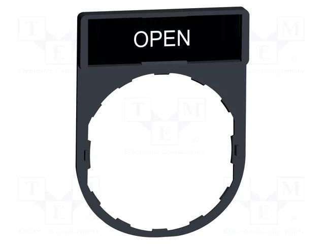 Description label; 22mm; Harmony XB4; black; plastic; Dim: 30x40mm SCHNEIDER ELECTRIC ZBY2313