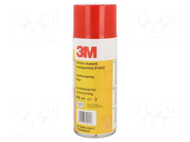 Insulation coating; colourless; spray; 400ml; 16xx; 15min; <1TΩ 3M SCOTCH-1601/400