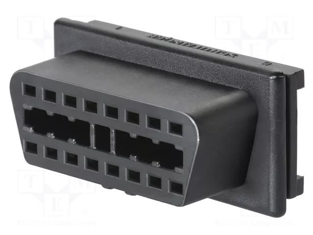 Connector: diagnostic OBD II; black; 10A; Insulation: polyamide SCHÜTZINGER OBDBU7640AU24V-SW