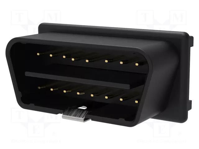 Connector: diagnostic OBD II; black; 10A; Insulation: polyamide SCHÜTZINGER OBDST683012V-SW