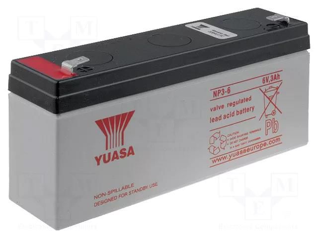 Re-battery: acid-lead; 6V; 3Ah; AGM; maintenance-free YUASA ACCU-HP3-6/Y