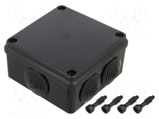 Enclosure: junction box; X: 100mm; Y: 100mm; Z: 50mm; IP65; black PAWBOL PW-S-BOX106C
