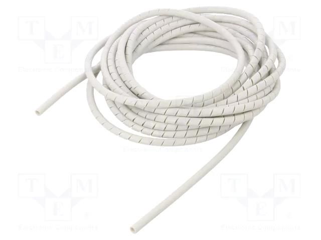 Spiral wrapping; ØBundle : 5÷20mm; polyetylene; grey; L: 5m; UL94HB HELLERMANNTYTON SBPE4D-PE-G