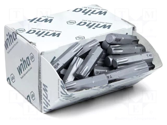 Screwdriver bit; Torx®; TX40; 1/4"; Overall len: 25mm; 50pcs. WIHA WIHA.08070