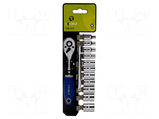 Wrench-set; 6-angles,socket spanner; Mounting: 1/4"; 13pcs. IRIMO SA.109-13-4