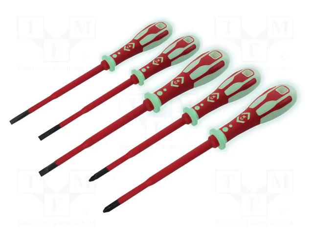 Kit: screwdrivers; insulated; 1kVAC; Pozidriv®,slot; 5pcs. C.K CK-T49283PD