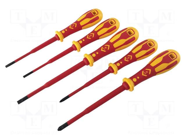 Kit: screwdrivers; insulated; 1kVAC; Pozidriv®,slot; 5pcs. C.K CK-T49283D