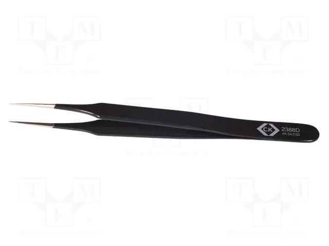 Tweezers; Blade tip shape: sharp; Tweezers len: 110mm; ESD C.K CK-T2388D
