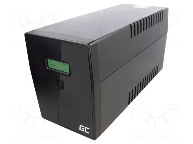 Power supply: UPS; 1.2kW; 2kVA; 207÷253V; 380x158x198mm; 9Ah GREEN CELL GC-UPS05