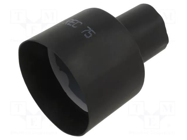 Heat shrink boot; 85/42mm; black; Diam.after shrinking: 21/21mm RADPOL REC-75