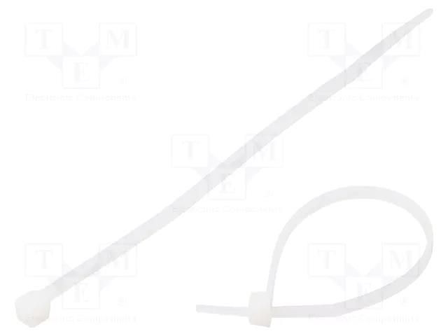 Cable tie; L: 100mm; W: 2.5mm; natural; polyamide; 80N; 100pcs. RADPOL TOOCW010002501