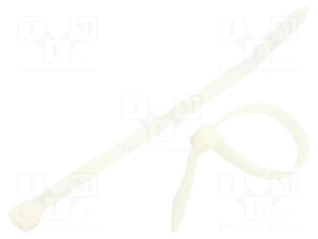 Cable tie; L: 120mm; W: 4.8mm; natural; polyamide; 220N; 100pcs. RADPOL TOOCW012004801