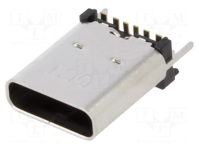 Connector: USB C; socket; SMT; PIN: 6; vertical; top board mount GCT USB4175-GF-0230-C