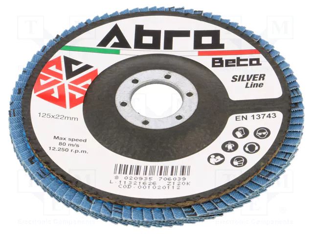 Flap grinding wheels; Ø: 125mm; Granularity: 120; 22.23mm ABRA BETA AB001020112