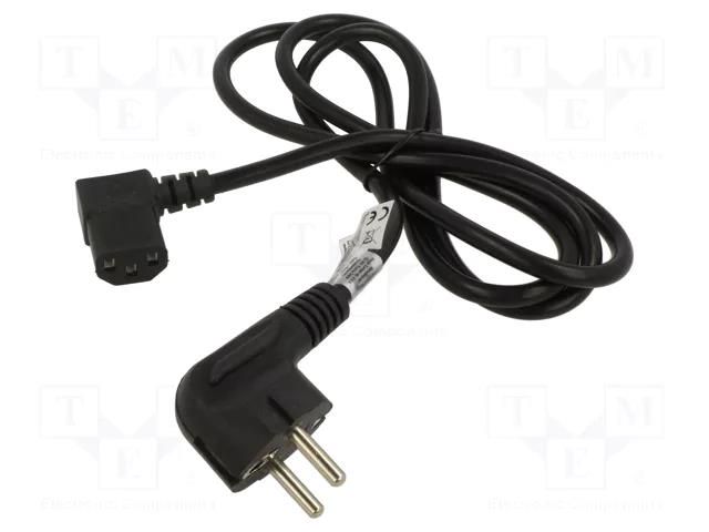 Cable; 3x0.75mm2; PVC; 1.5m; black; 10A; 250V; Core: OFC; trapezoidal AKYGA AK-PC-02C