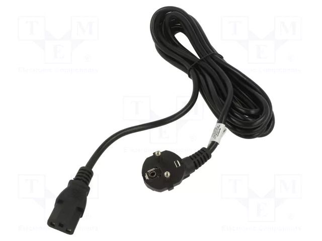 Cable; 3x1mm2; PVC; 5m; black; 250V; Core: OFC; trapezoidal AKYGA AK-PC-05C