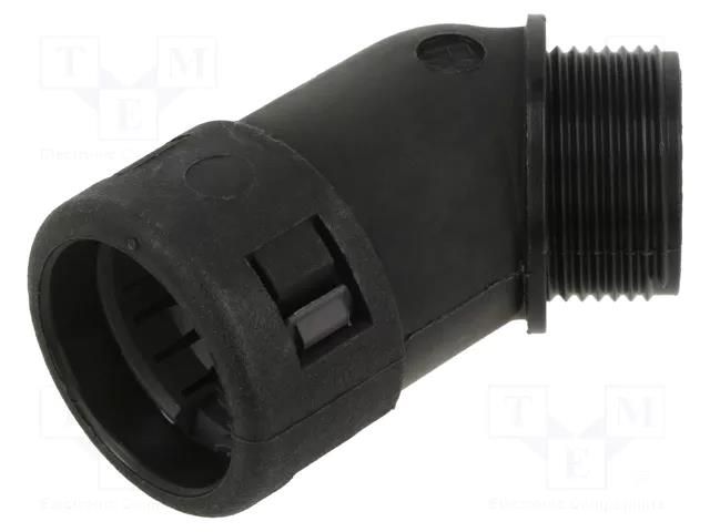 45° angled connector; Thread: PG,outside; polyamide 6; -40÷105°C PMA I-BVAD-P090GT