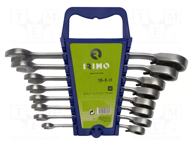 Wrench-set; rattle,combination spanner; 8pcs. IRIMO SA.18-8-H