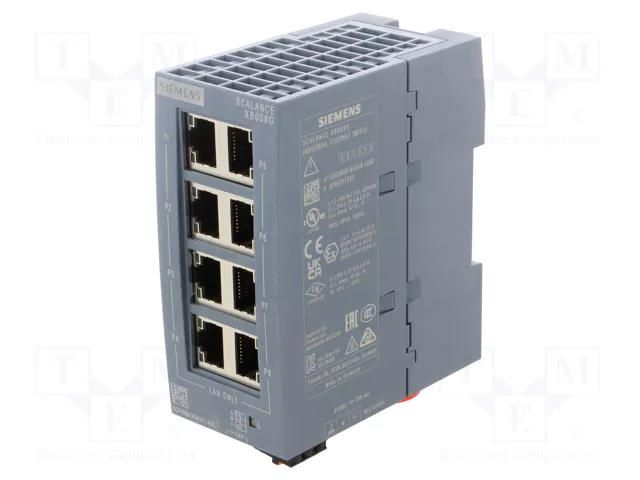 Switch Ethernet; unmanaged; Number of ports: 8; 24VDC; RJ45; IP20 SIEMENS 6GK5008-0GA10-1AB2