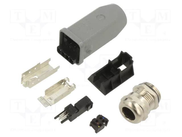Han3A RJ45 Hybrid Cat5 plug 4+4p HARTING 10120052001