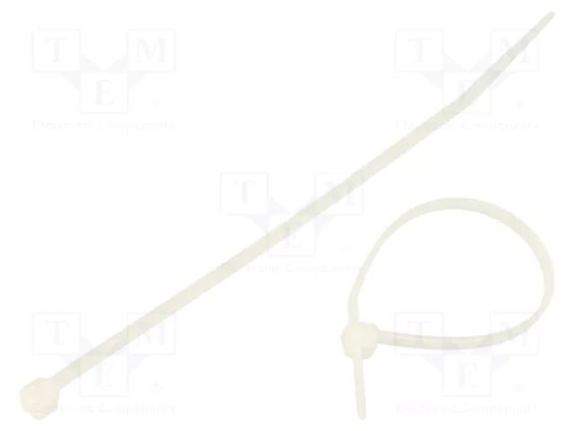 Cable tie; L: 120mm; W: 2.5mm; natural; polyamide; 80N; 100pcs. RADPOL TOOCW012002501
