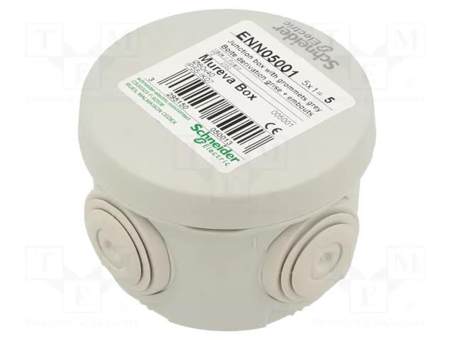 Enclosure: junction box; Ø: 72mm; Z: 50mm; wall mount; IP55; grey SCHNEIDER ELECTRIC ENN05001