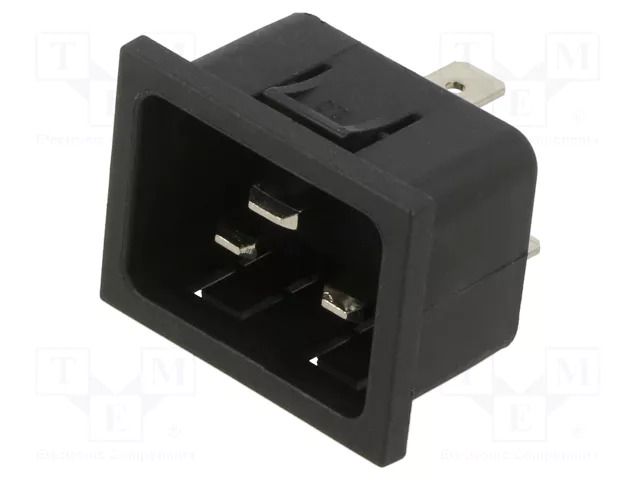 Male; snap-in; plug; 250V; Type: C20 (I) SCHURTER 4793.5000