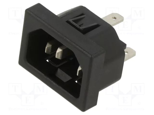 Male; snap-in; plug; 250V; 15A; Type: C14 (E) SCHURTER 6162.0162