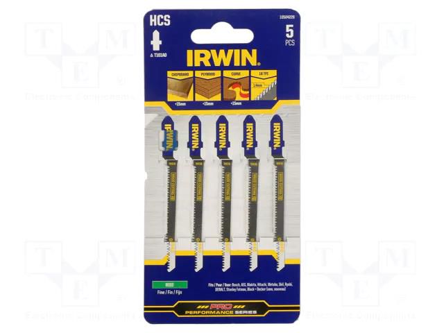 Hacksaw blade-set; wood,jigsaw; 83mm; 20teeth/inch; 5pcs. IRWIN IRW-10504226