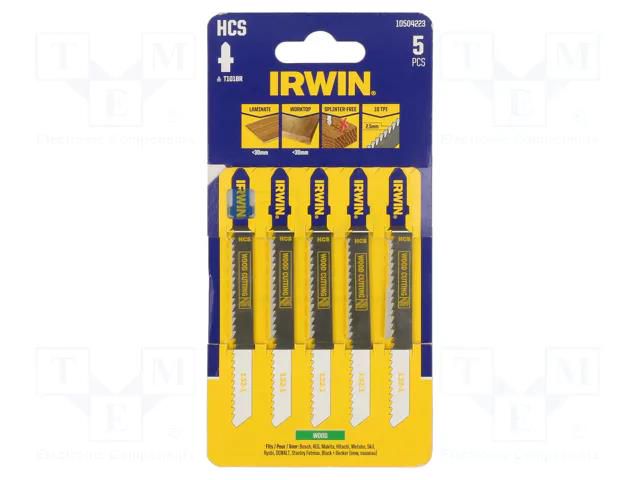 Hacksaw blade-set; wood,jigsaw; 100mm; 10teeth/inch; 5pcs. IRWIN IRW-10504223