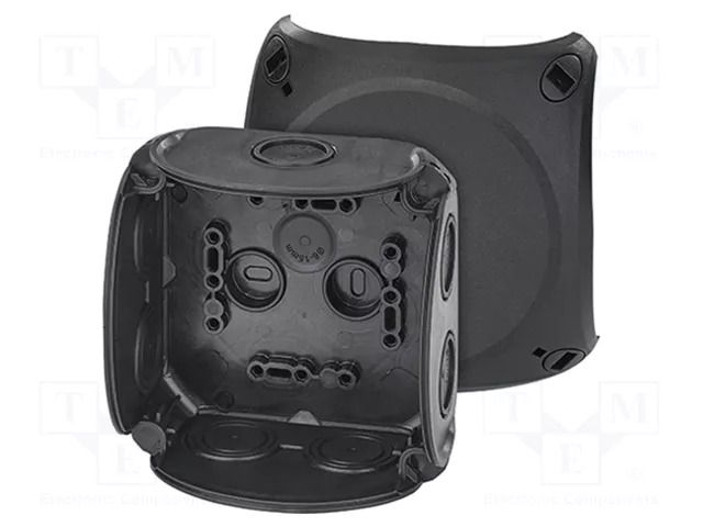 Enclosure: junction box; X: 104mm; Y: 104mm; Z: 70mm; IP66; black HENSEL HENSEL-DK-0400-B