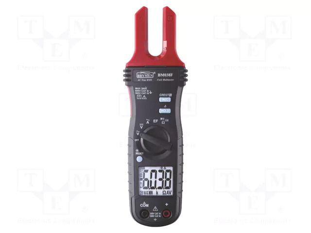 Meter: multifunction; digital,pincers type; LCD; (6000); 600Ω,6kΩ BRYMEN BM038F