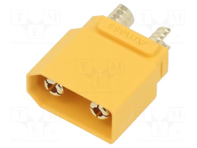 Connector: DC supply; socket; male; XT90; 40A; 500V; PIN: 2; straight AMASS XT90HW-M