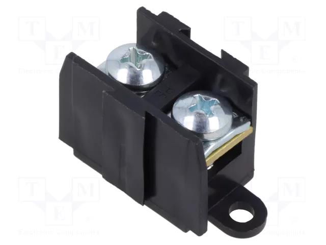 Connector: terminal block; 57A; screw terminal; black; 10mm2 PAWBOL PE.4070