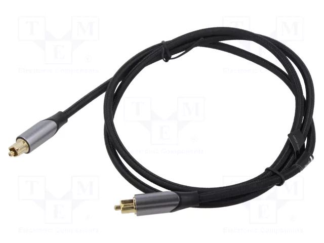 Cable; Toslink plug,both sides; 1m; Plating: gold-plated; black VENTION BAVHF