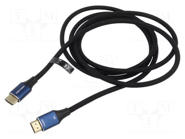 Cable; DisplayPort plug,both sides; PVC; textile; Len: 3m; black VENTION HCELI