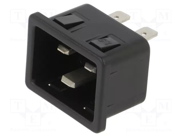 Male; snap-in; plug; 250V; 16A; Type: C20 (I) SCHURTER 6163.0013