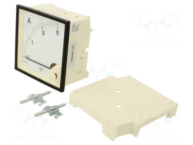 Ammeter; on panel; I DC: 0÷15A; Class: 1.5; Length: 95mm; 600V; MA19 LUMEL MA19-NA20800000000